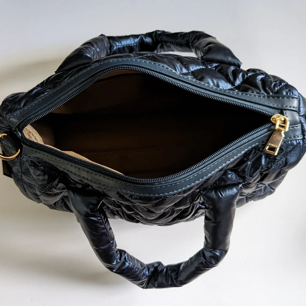 Quilted Nylon Satchel Tote